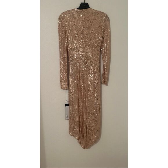 Mac Duggal Women's Ieena Sequin Knotted Long Sleeve Midi Dress NEW NWT - Picture 7 of 9